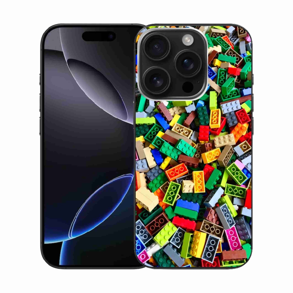 Zselés borítás mmCase iPhone 16 Pro készülékhez - színes építőkockák