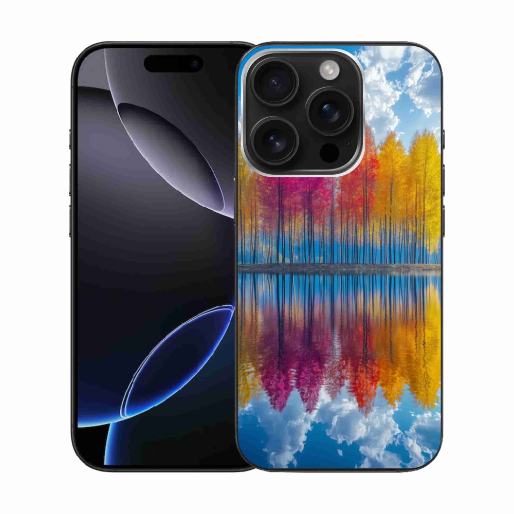 Zselés borítás mmCase iPhone 16 Pro készülékhez - színes fák