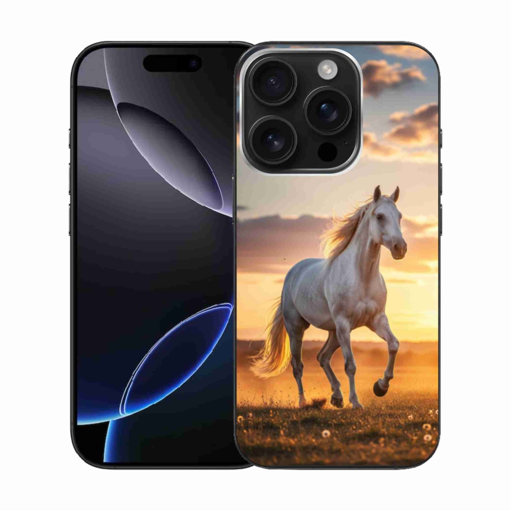 Gél borítás mmCase iPhone 16 Pro készülékhez - futó fehér ló 2