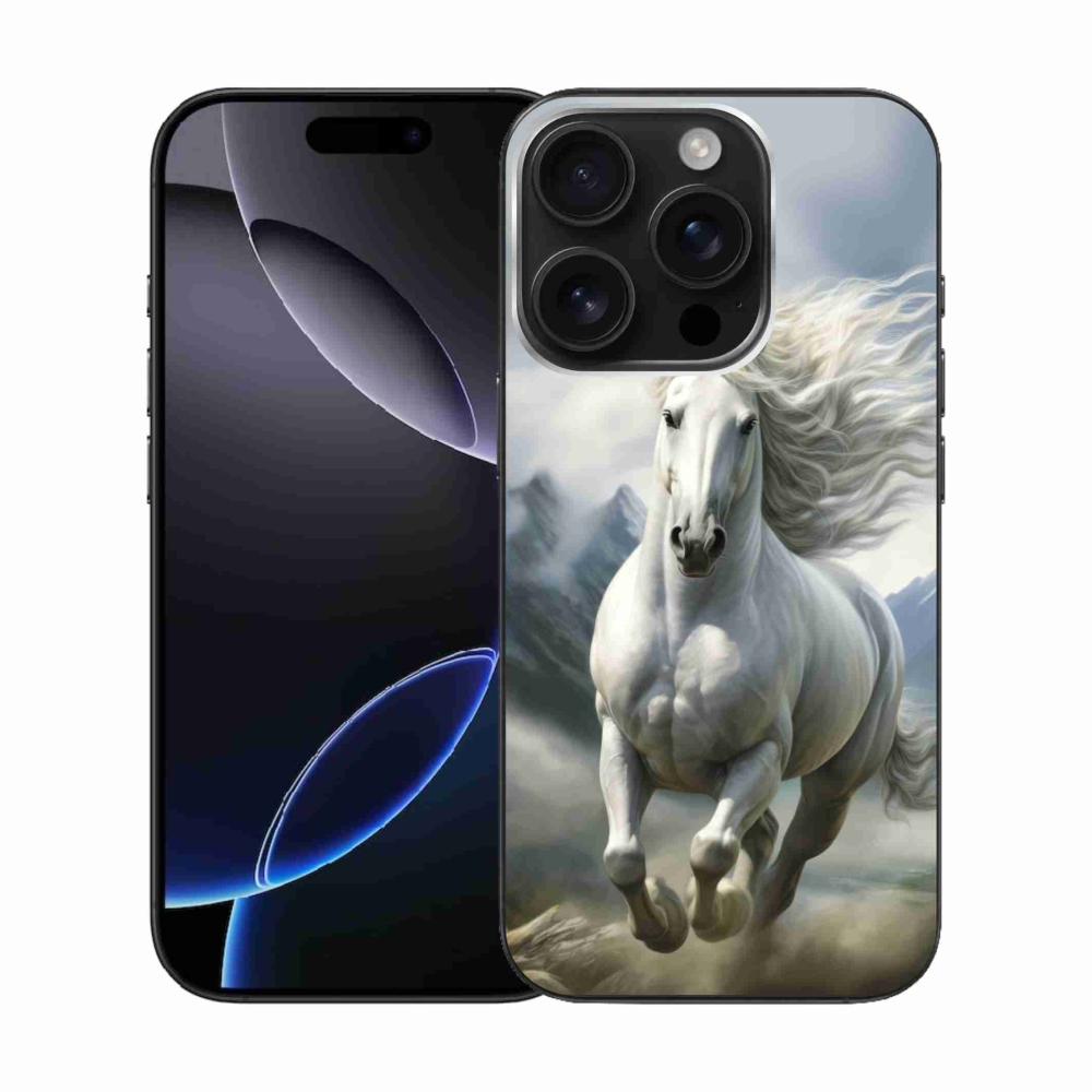 mmCase gél tok az iPhone 16 Pro-hoz – futó fehér ló 3