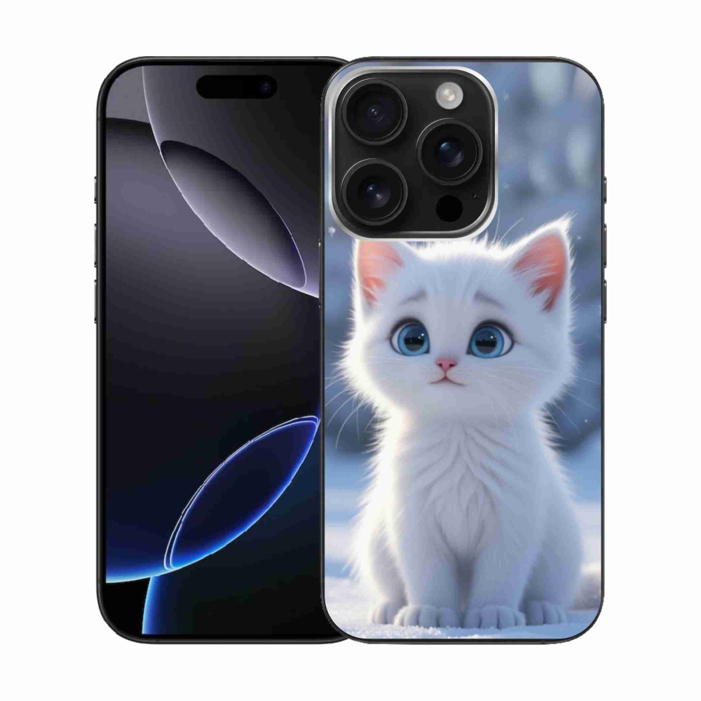 mmCase gél tok az iPhone 16 Pro-hoz – fehér cica 3