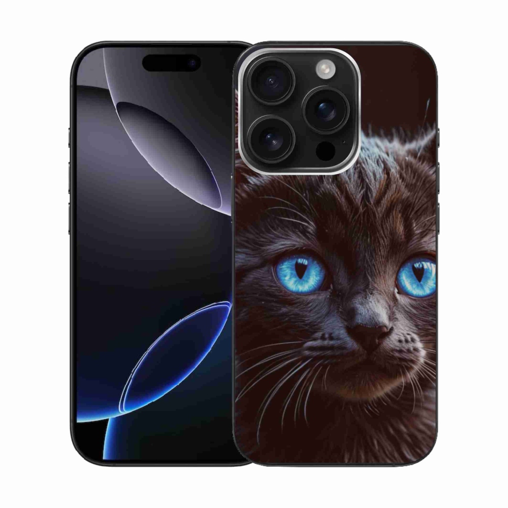 Zselés borítás mmCase iPhone 16 Pro készülékhez - fekete cica 2