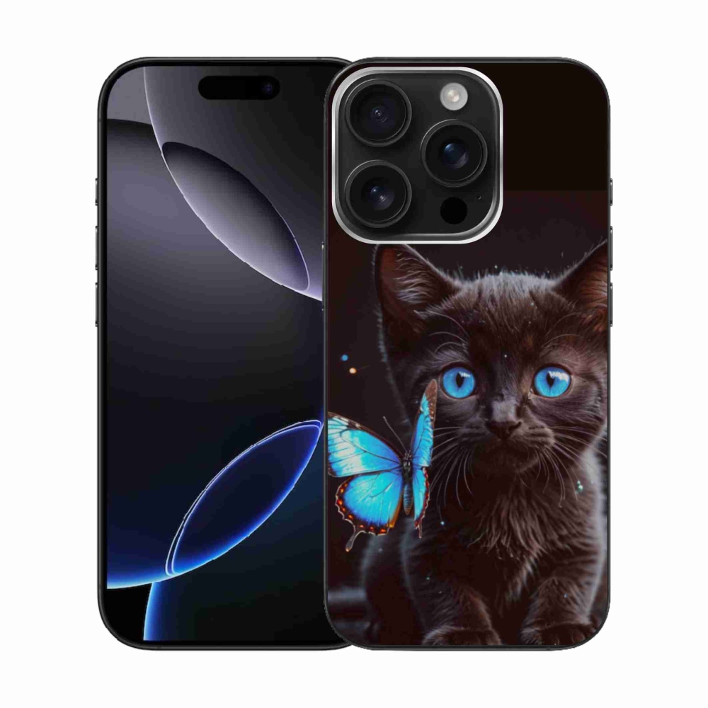 Zselés borítás mmCase iPhone 16 Pro készülékhez - fekete cica 3