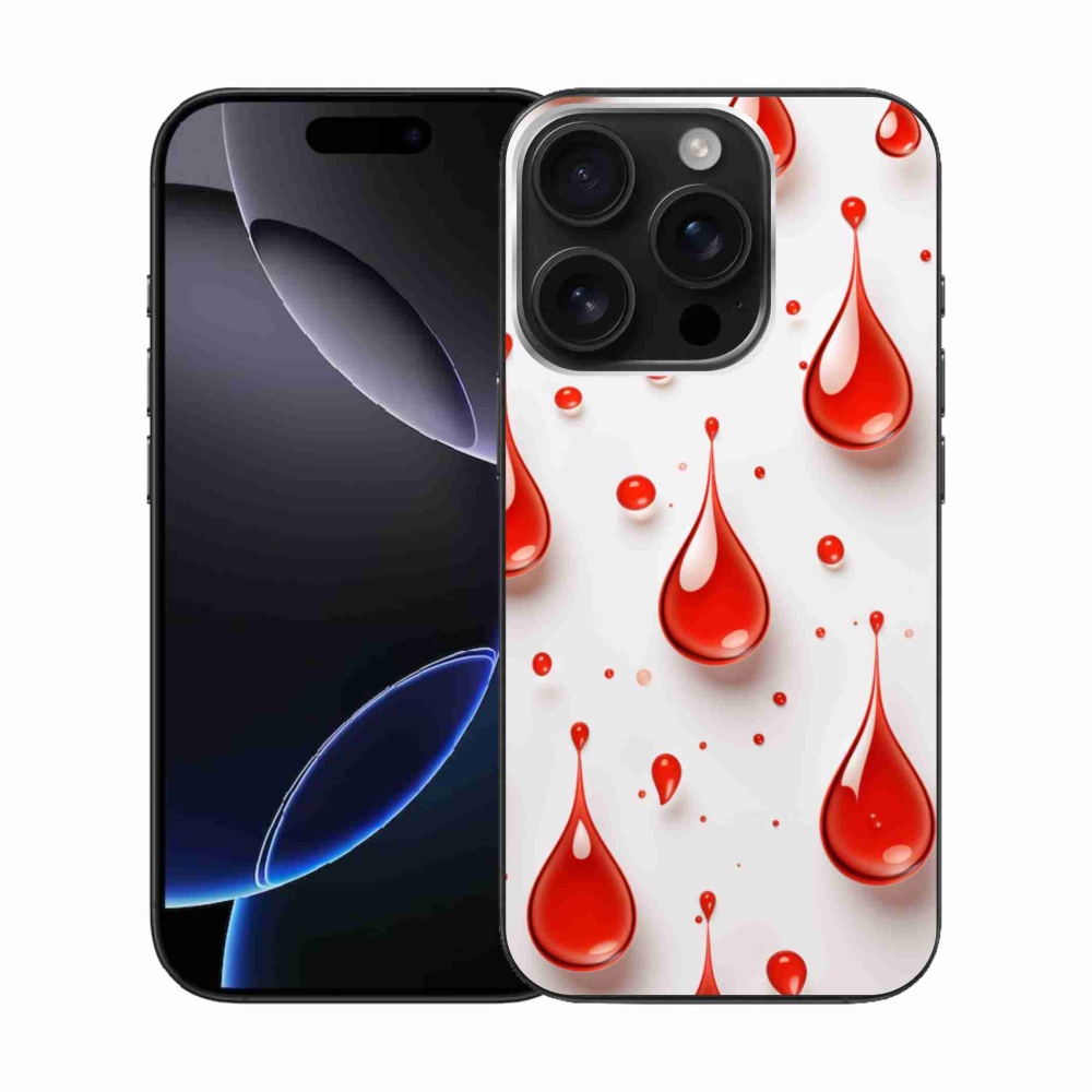 Zselés borítás mmCase iPhone 16 Pro készülékhez - piros cseppek