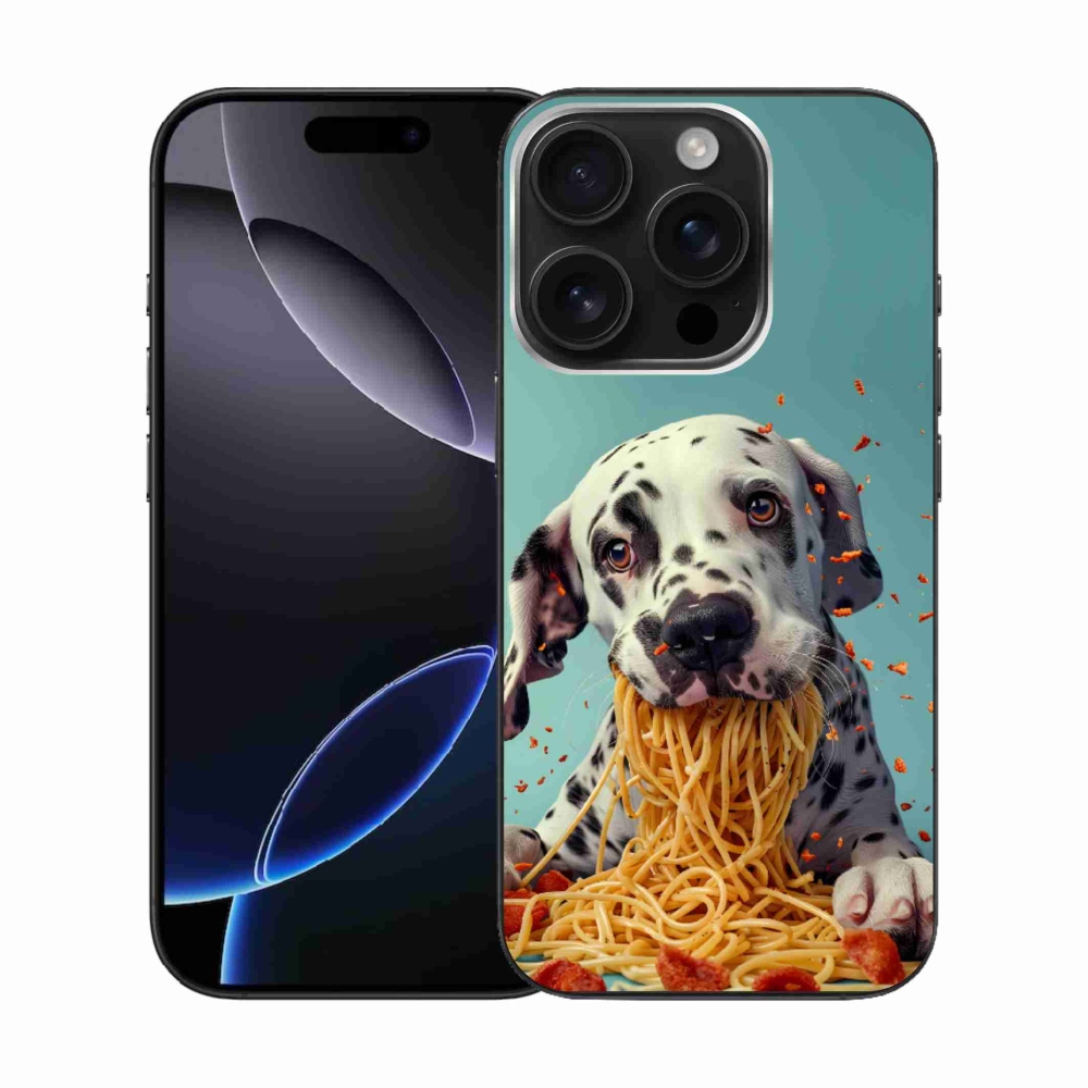 mmCase gél tok az iPhone 16 Pro-hoz – dalmát és spagetti