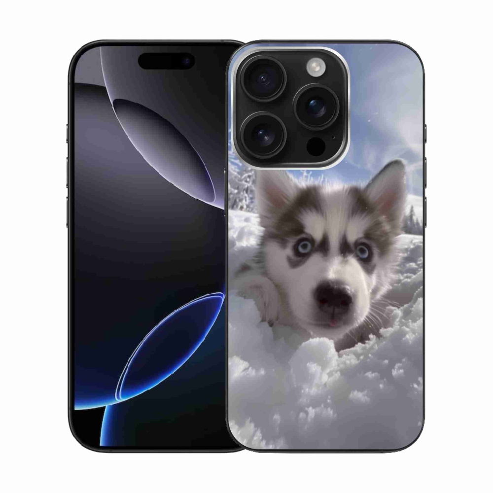 Gél borítás mmCase iPhone 16 Pro készülékhez - husky a hóban