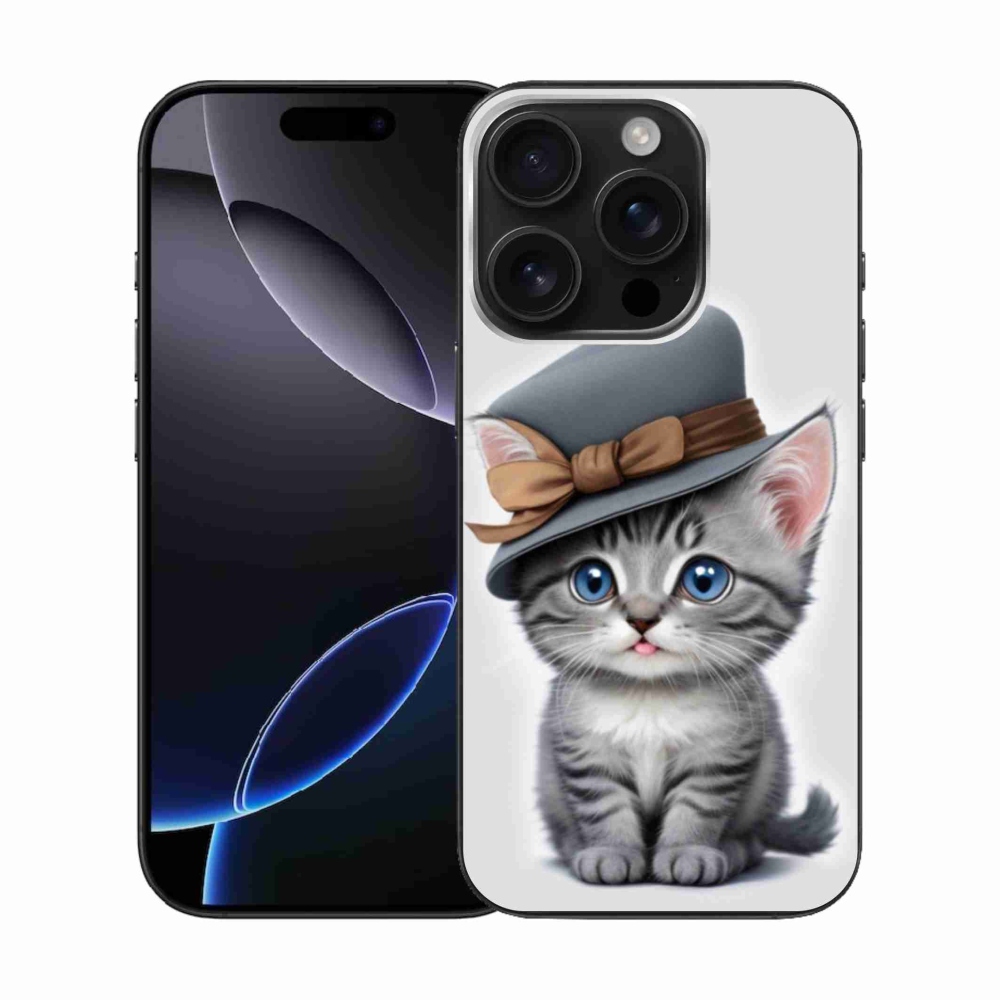Gél borítás mmCase iPhone 16 Pro készülékhez - cica sapkával