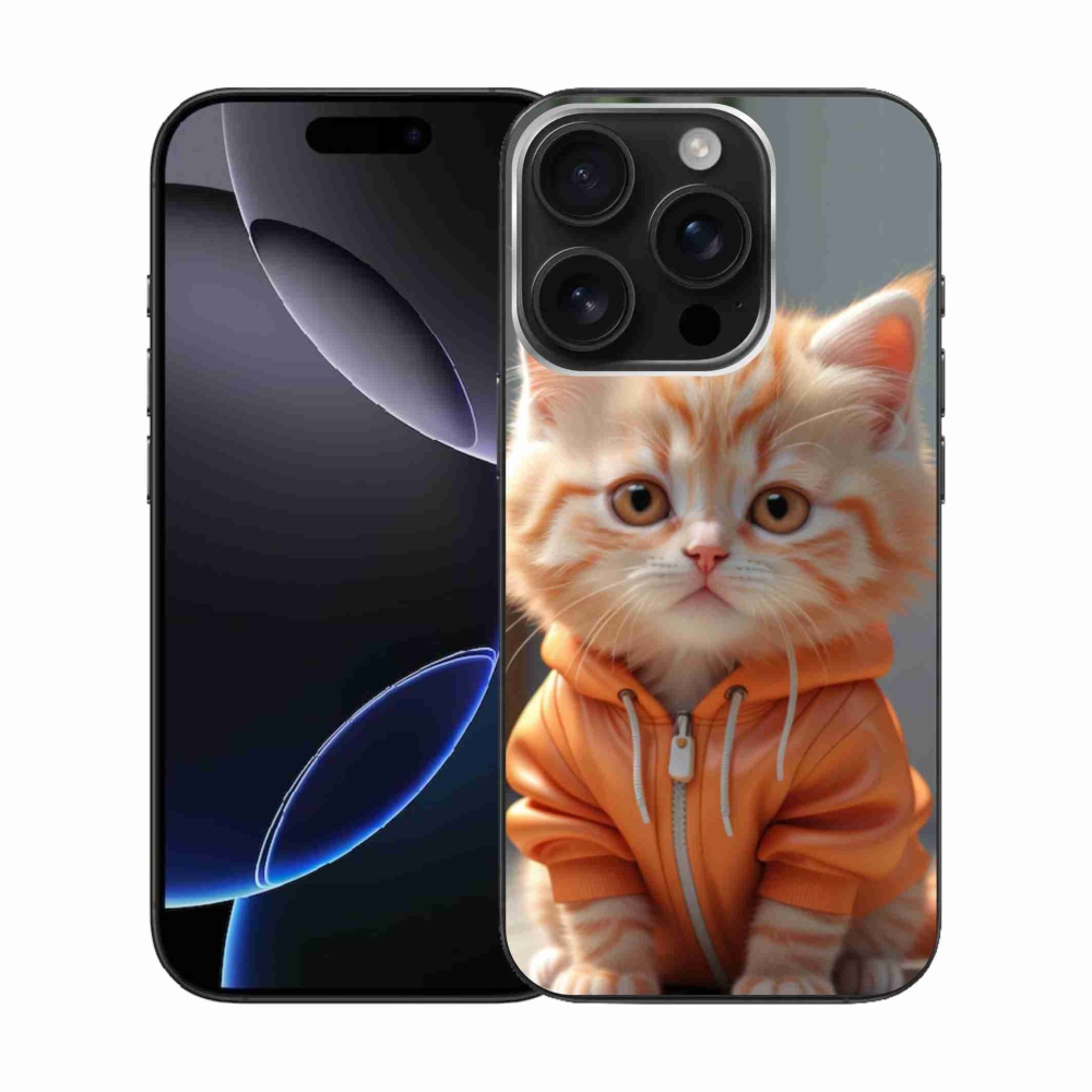 Zselés borítás mmCase iPhone 16 Pro készülékhez - cica melegítőben