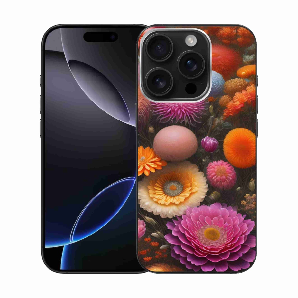 Gél borítás mmCase iPhone 16 Pro készülékhez - virágos kompozíció