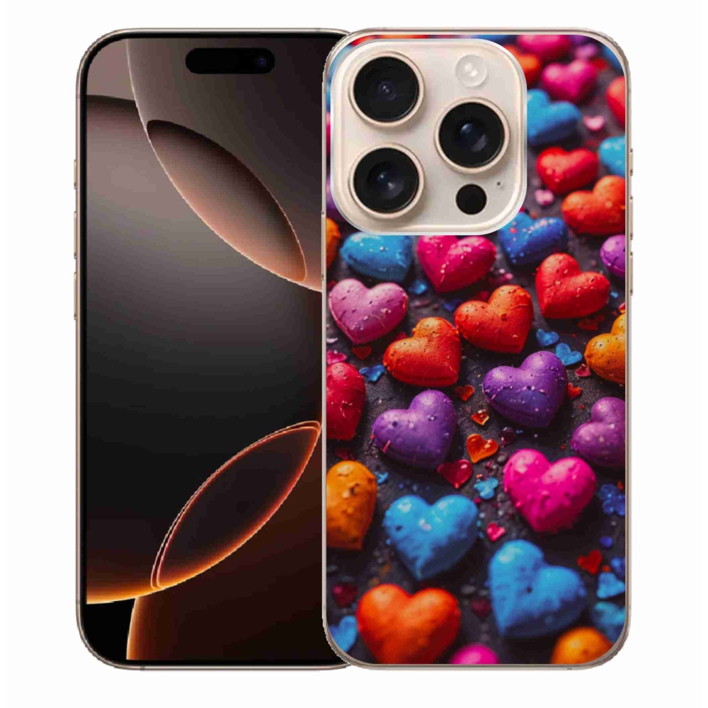 Gél védőhuzat mmCase iPhone 16 Pro Max készülékhez - színes szív