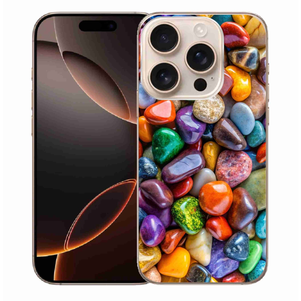 Zselés borítás mmCase iPhone 16 Pro Max készülékhez - színes strasszkövek