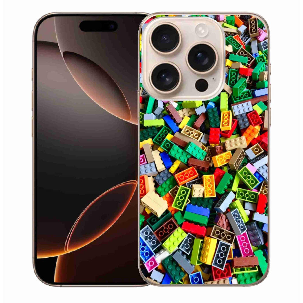 Zselés borítás mmCase iPhone 16 Pro Max készülékhez - színes építőkockák