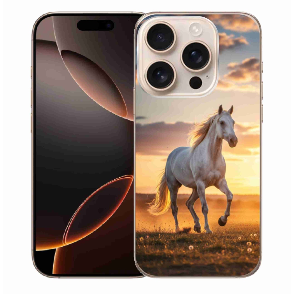 Gél borítás mmCase iPhone 16 Pro Max készülékhez - Futó fehér ló 2