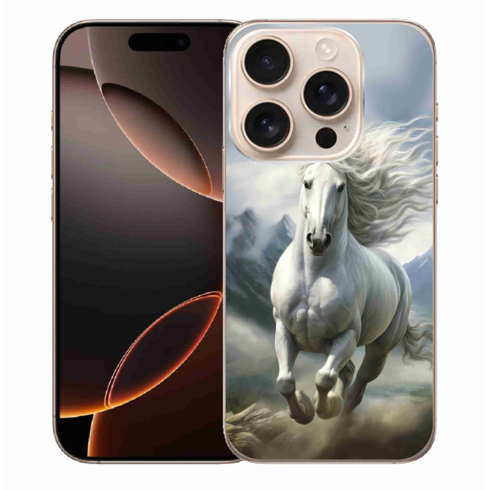 mmCase gél tok az iPhone 16 Pro Max-hoz – futó fehér ló 3
