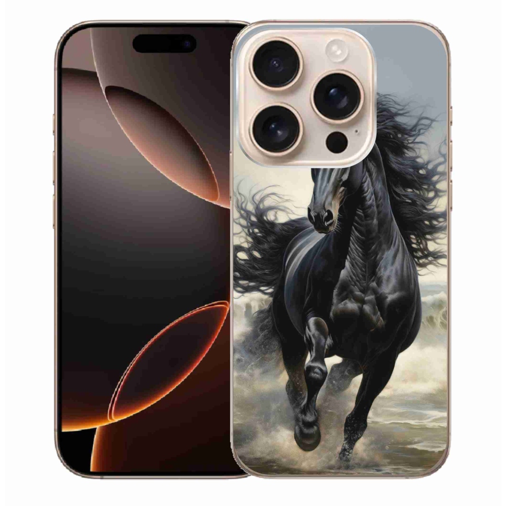 mmCase gél tok az iPhone 16 Pro Max-hoz – futó fekete ló