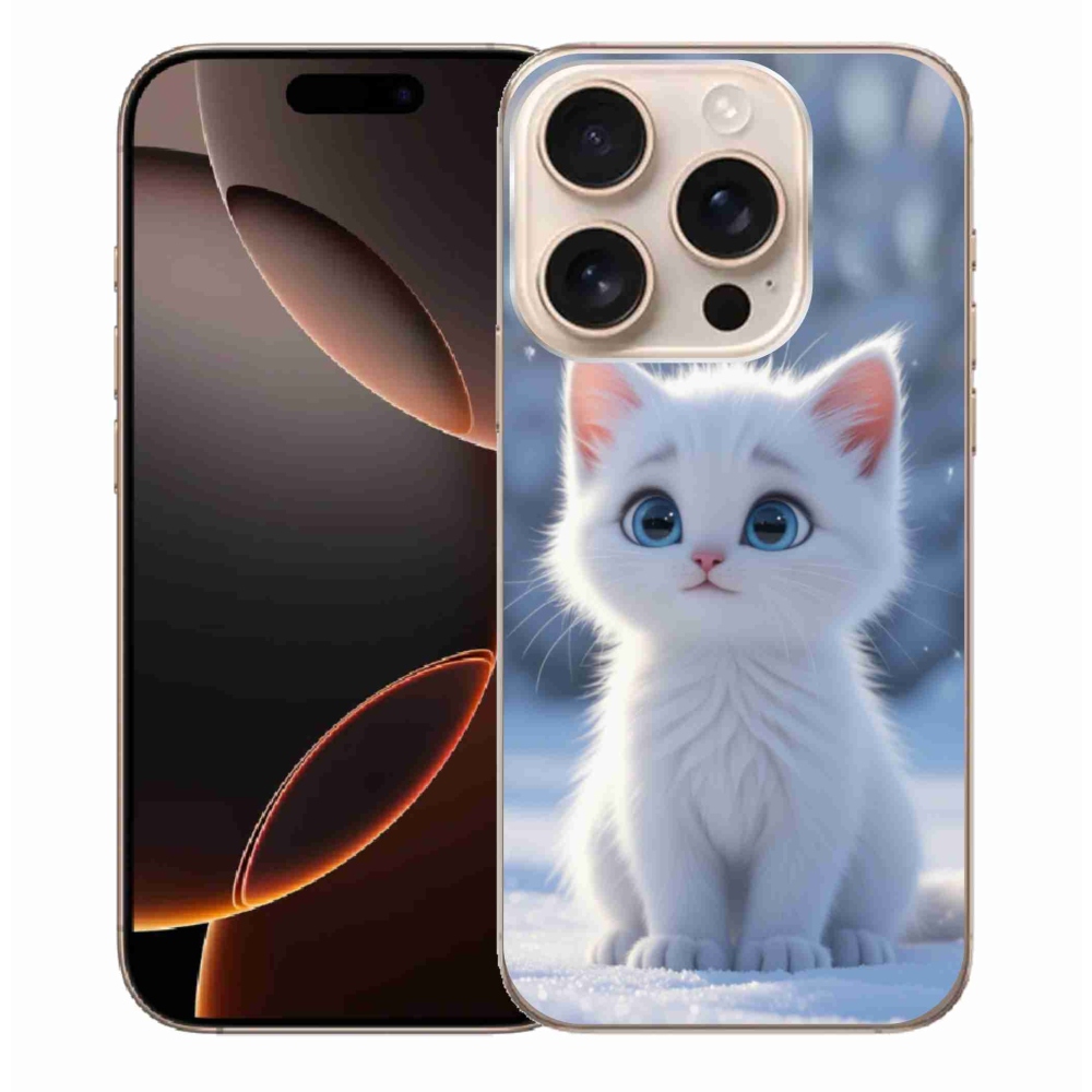 mmCase gél tok az iPhone 16 Pro Max-hoz – fehér cica 3