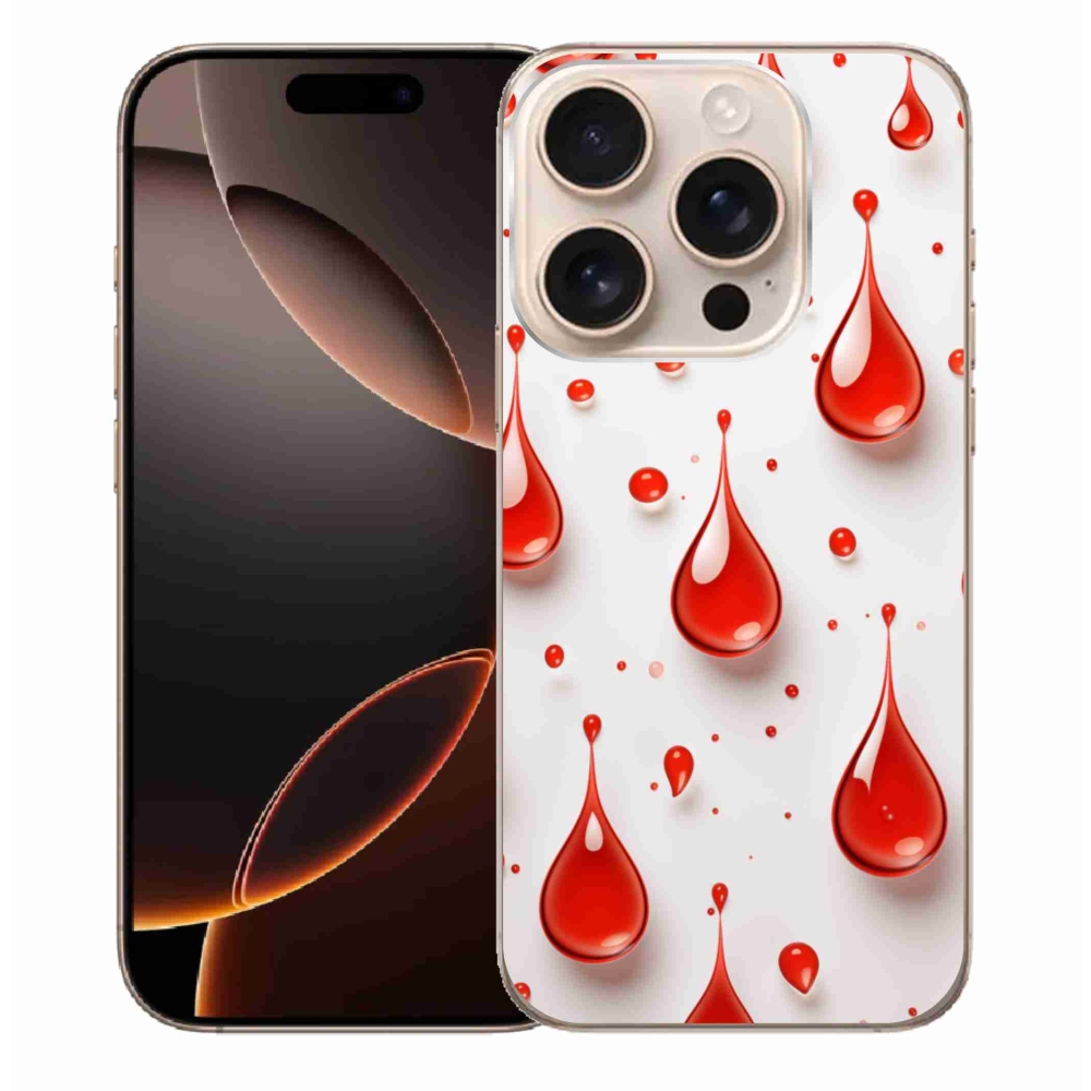 Zselés borítás mmCase iPhone 16 Pro Max készülékhez - piros cseppek