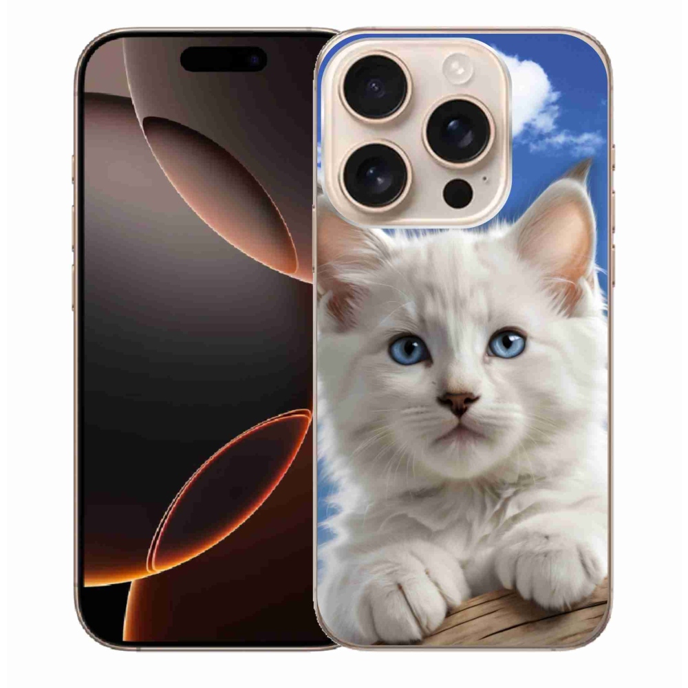 mmCase gél tok az iPhone 16 Pro Max-hoz – cica és felhők