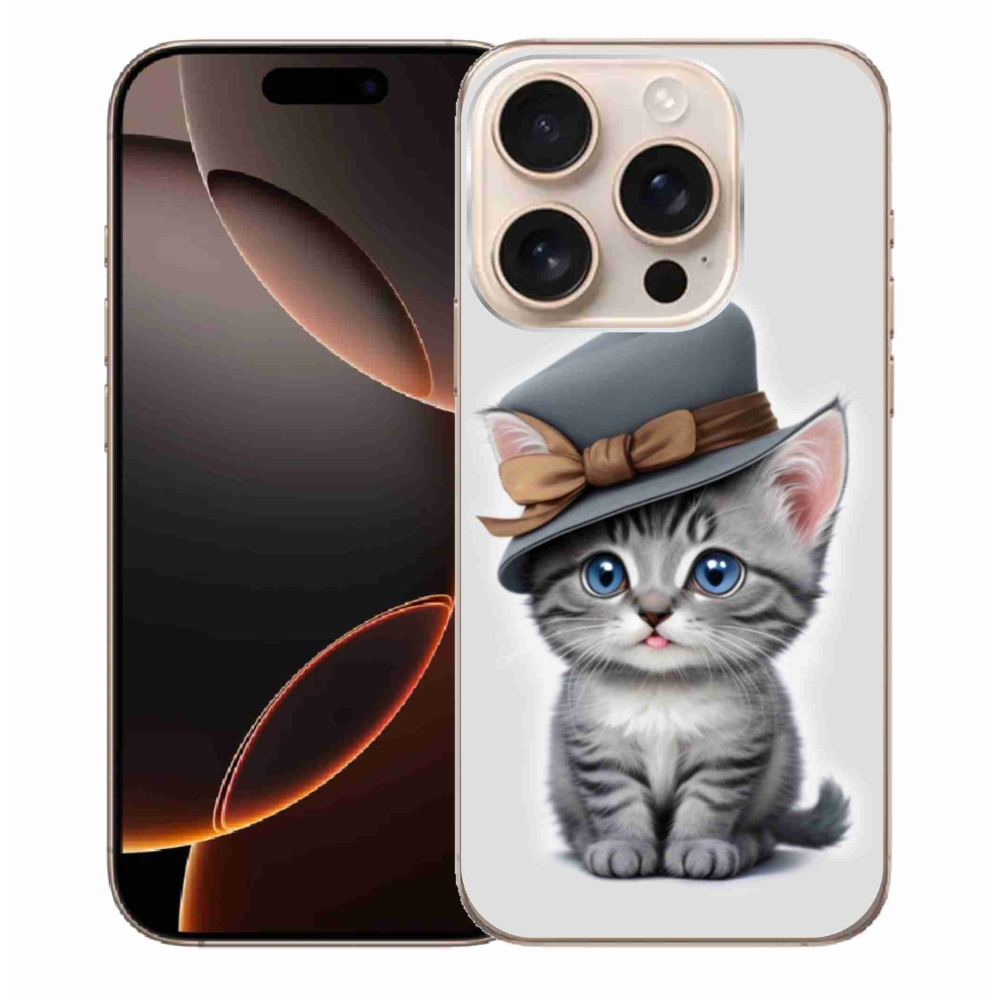 Gél borítás mmCase iPhone 16 Pro Max készülékhez - cica sapkával