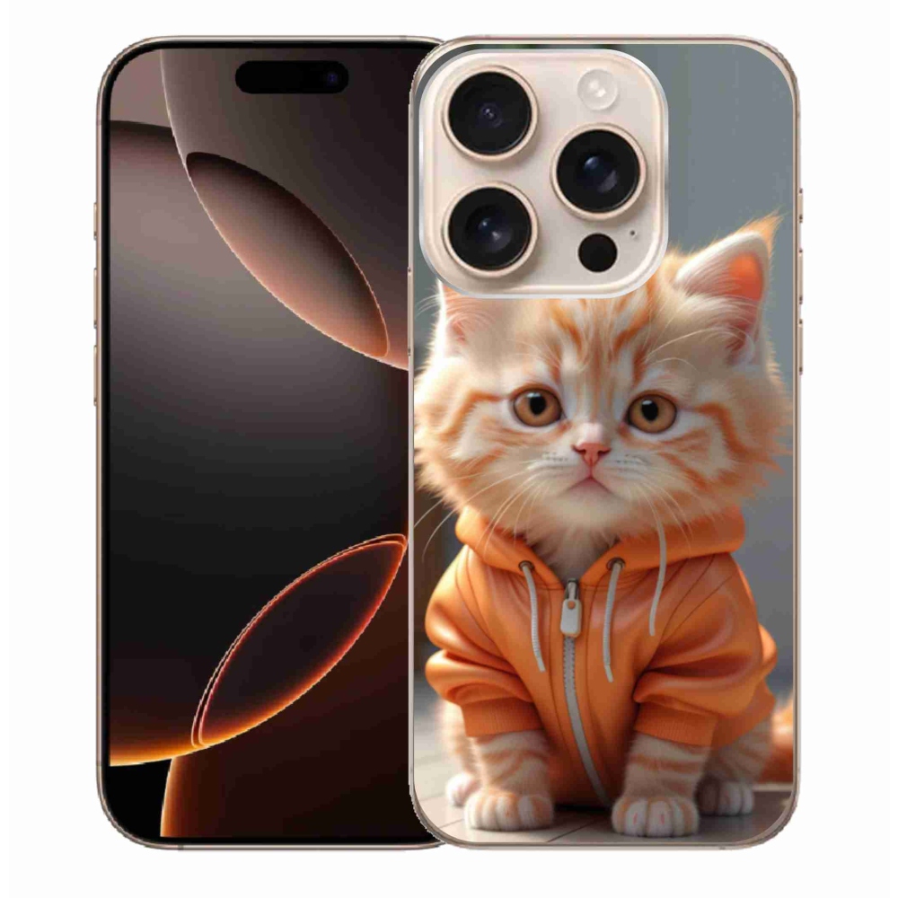 Zselés borítás mmCase iPhone 16 Pro Max készülékhez - cica melegítőben