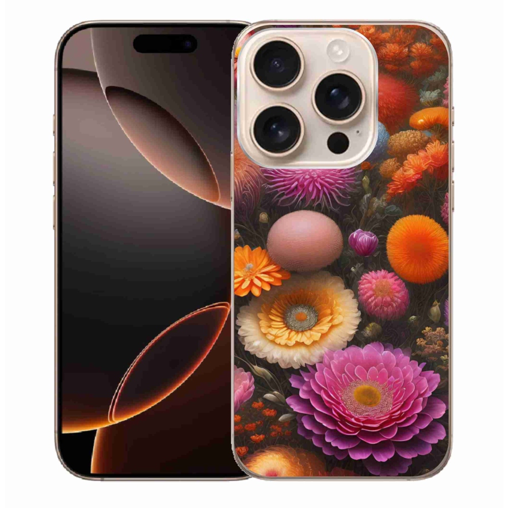 Gél borítás mmCase iPhone 16 Pro Max készülékhez - virágos kompozíció