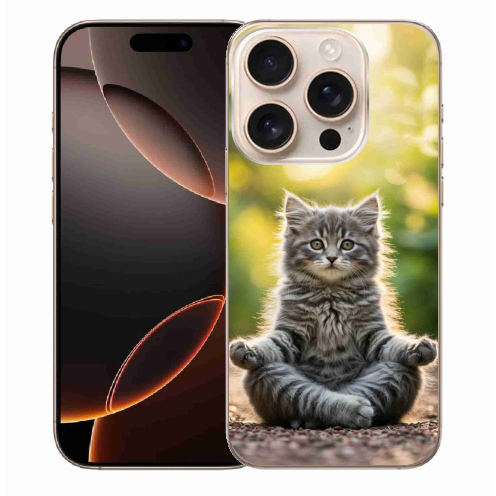 Gél borítás mmCase iPhone 16 Pro Max készülékhez - meditáló cica