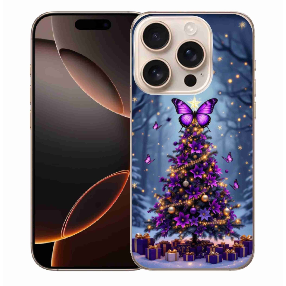 mmCase gél tok az iPhone 16 Pro Max-hoz – pillangós karácsonyfa