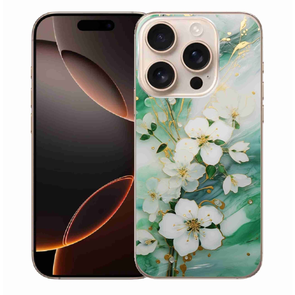 Zselés borítás mmCase iPhone 16 Pro Max készülékhez - finom virágok