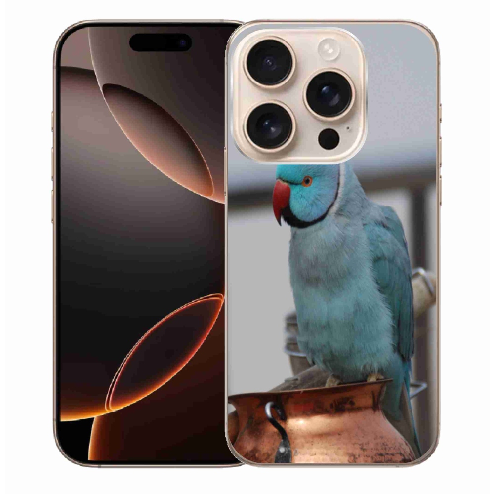 Zselés borítás mmCase iPhone 16 Pro Max készülékhez - papagáj alexander kék