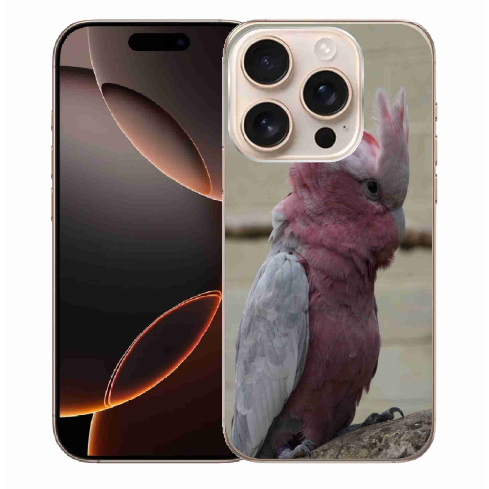 Zselés borítás mmCase iPhone 16 Pro Max készülékhez - papagáj kakadu rózsaszínű