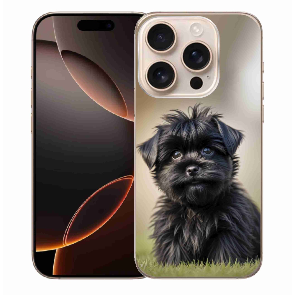 mmCase gél tok az iPhone 16 Pro Max-hoz – aranyos fekete kutyus