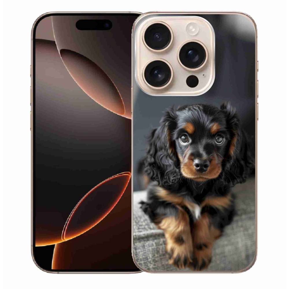 mmCase gél tok az iPhone 16 Pro Max-hoz – aranyos, hosszúszőrű tacskó