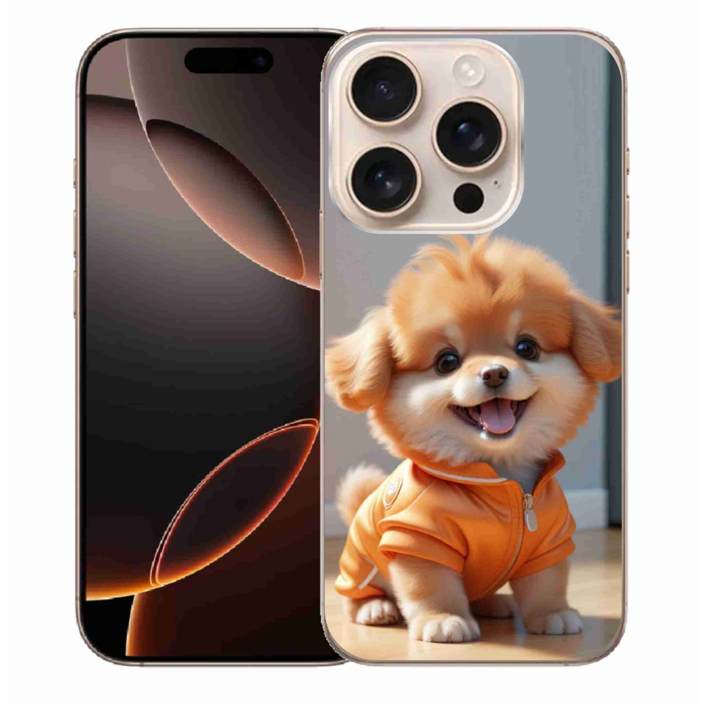 mmCase gél tok az iPhone 16 Pro Max-hoz – aranyos pomerániai pulóverben
