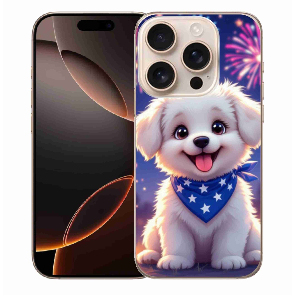 Gél borítás mmCase iPhone 16 Pro Max készülékhez - ünnepi kölyökkutyakölyök