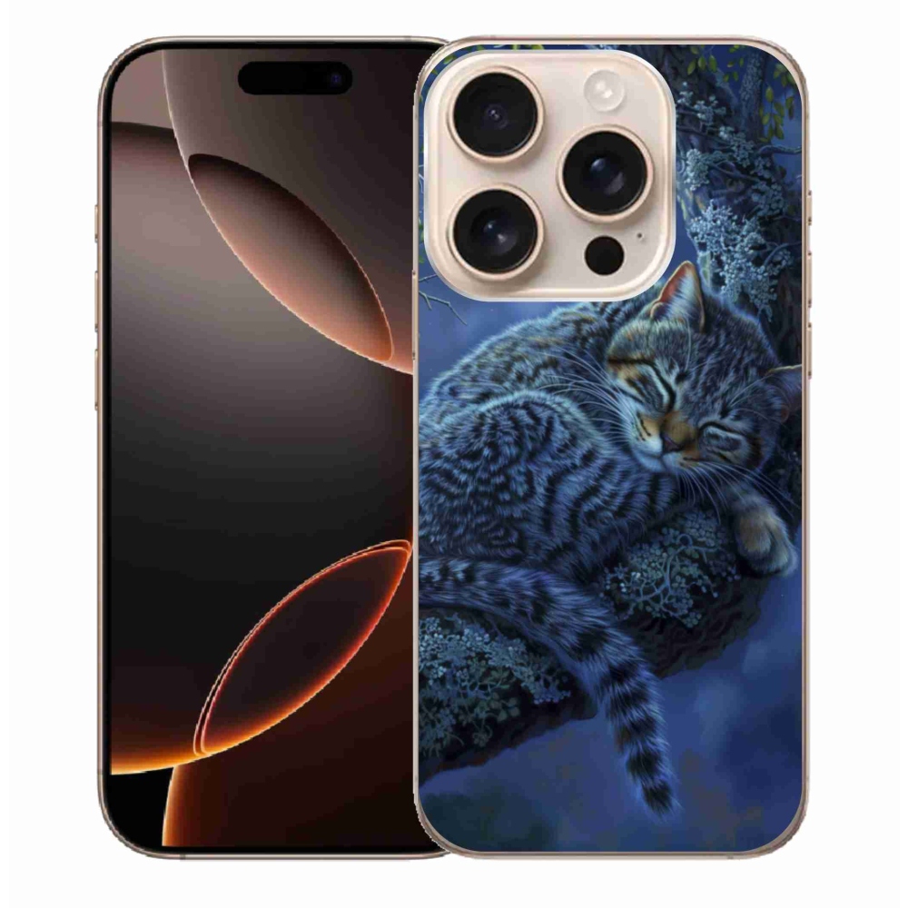 Zselés borítás mmCase iPhone 16 Pro Max készülékhez - alvó macska