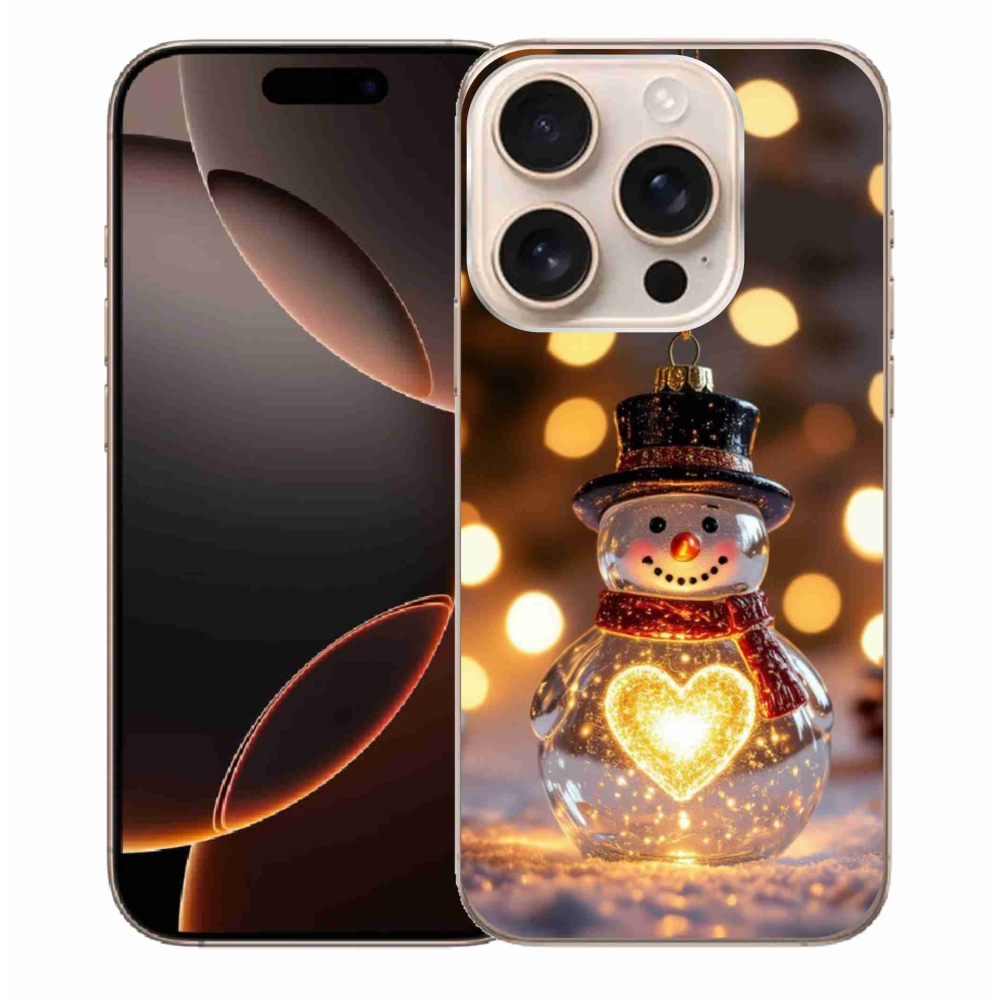 mmCase gél tok az iPhone 16 Pro Max-hoz – világító karácsonyi hóember
