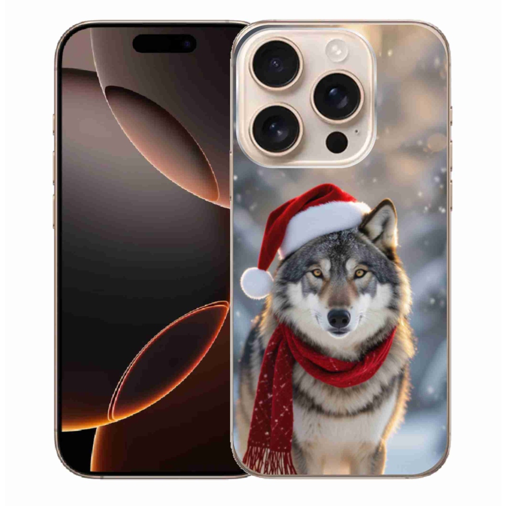 Gél borítás mmCase iPhone 16 Pro Max készülékhez - Karácsonyi farkas
