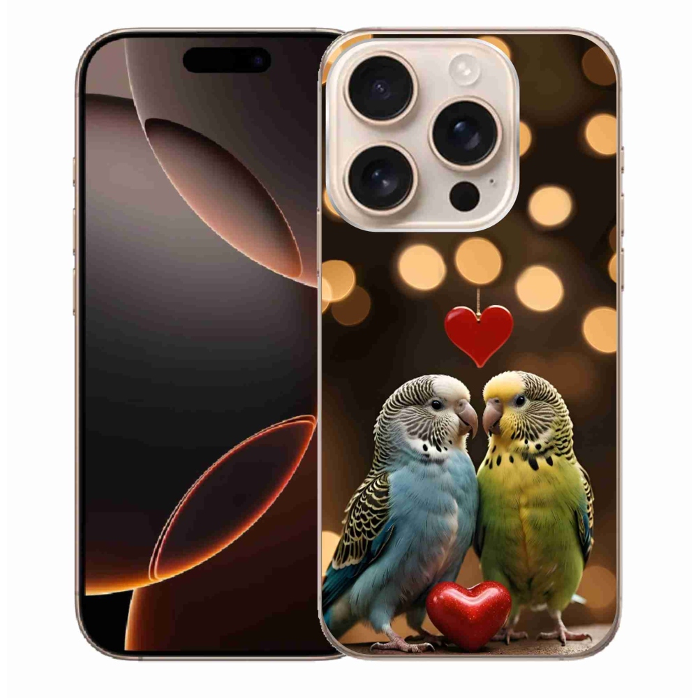 mmCase gél tok az iPhone 16 Pro Max-hoz – szerelmes papagájok