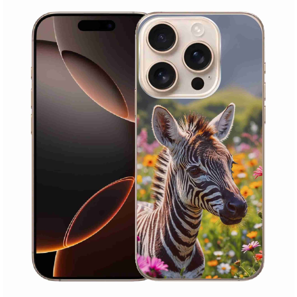 mmCase gél tok az iPhone 16 Pro Max-hoz – zebra a réten
