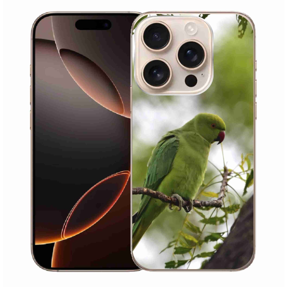 Zselés borítás mmCase iPhone 16 Pro Max készülékhez - zöld papagáj