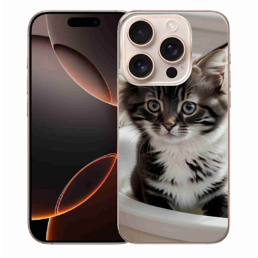 Gél borítás mmCase iPhone 16 Pro Max készülékhez - kíváncsi cica