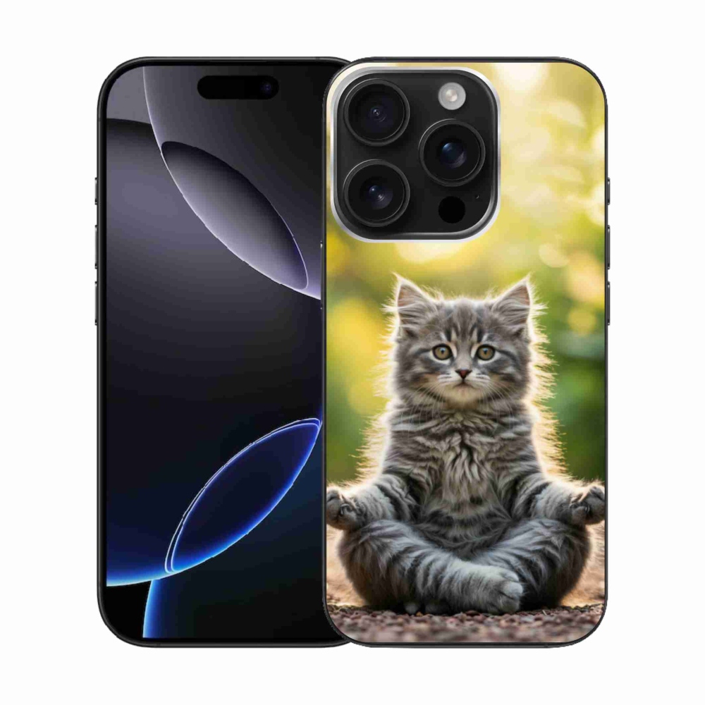 Gél borítás mmCase iPhone 16 Pro készülékhez - meditáló cica
