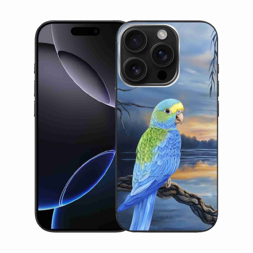 Zselés borítás mmCase iPhone 16 Pro készülékhez - kék papagáj