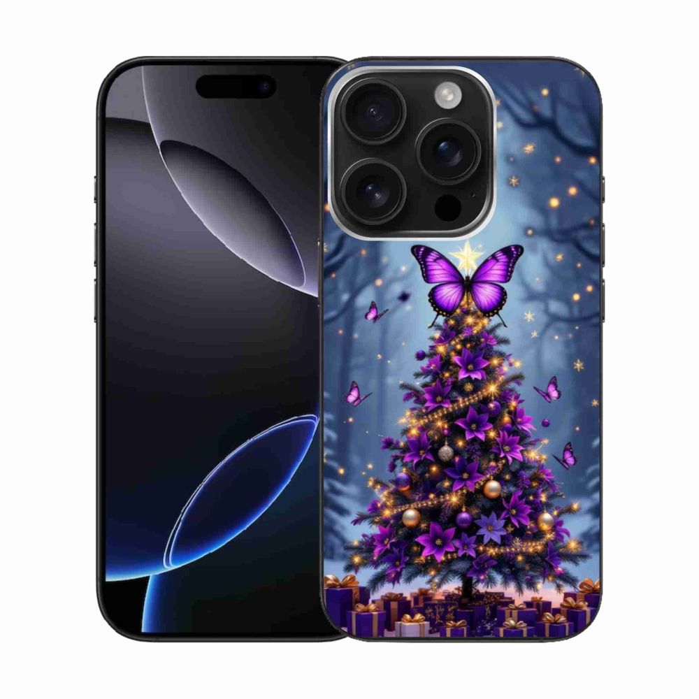 mmCase gél tok az iPhone 16 Pro-hoz – pillangós karácsonyfa