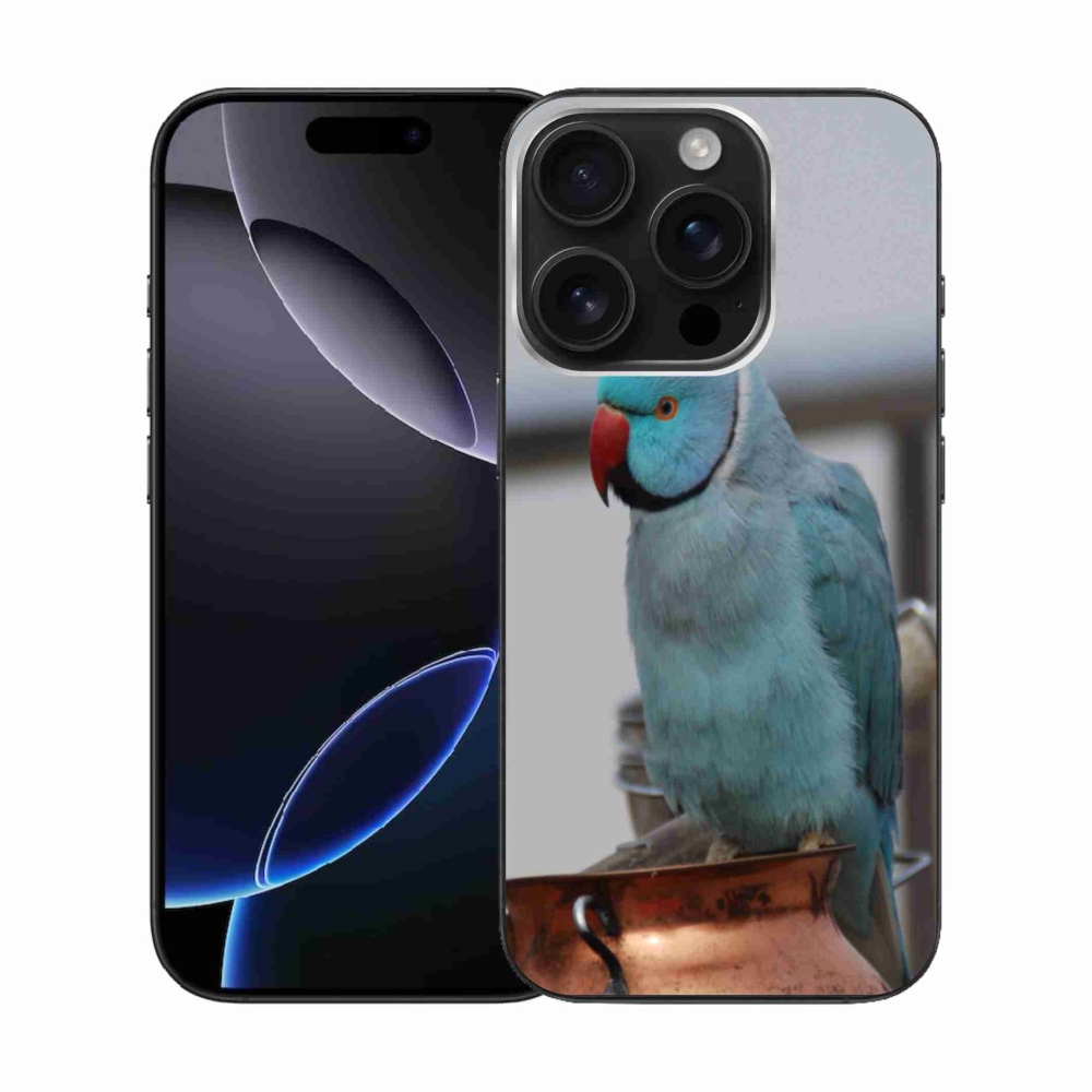 Zselés borítás mmCase iPhone 16 Pro készülékhez - papagáj alexander kék