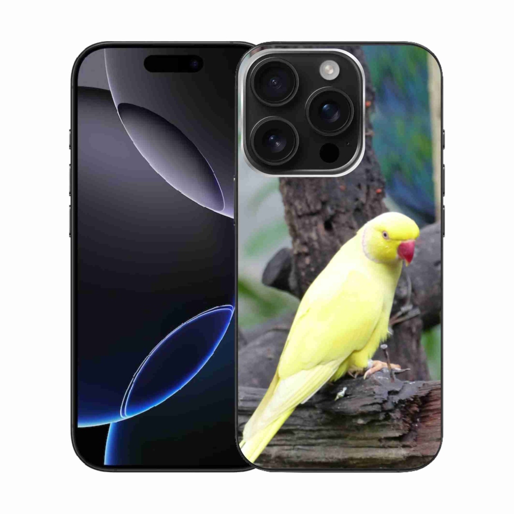 Zselés borítás mmCase iPhone 16 Pro készülékhez - papagáj alexander sárga