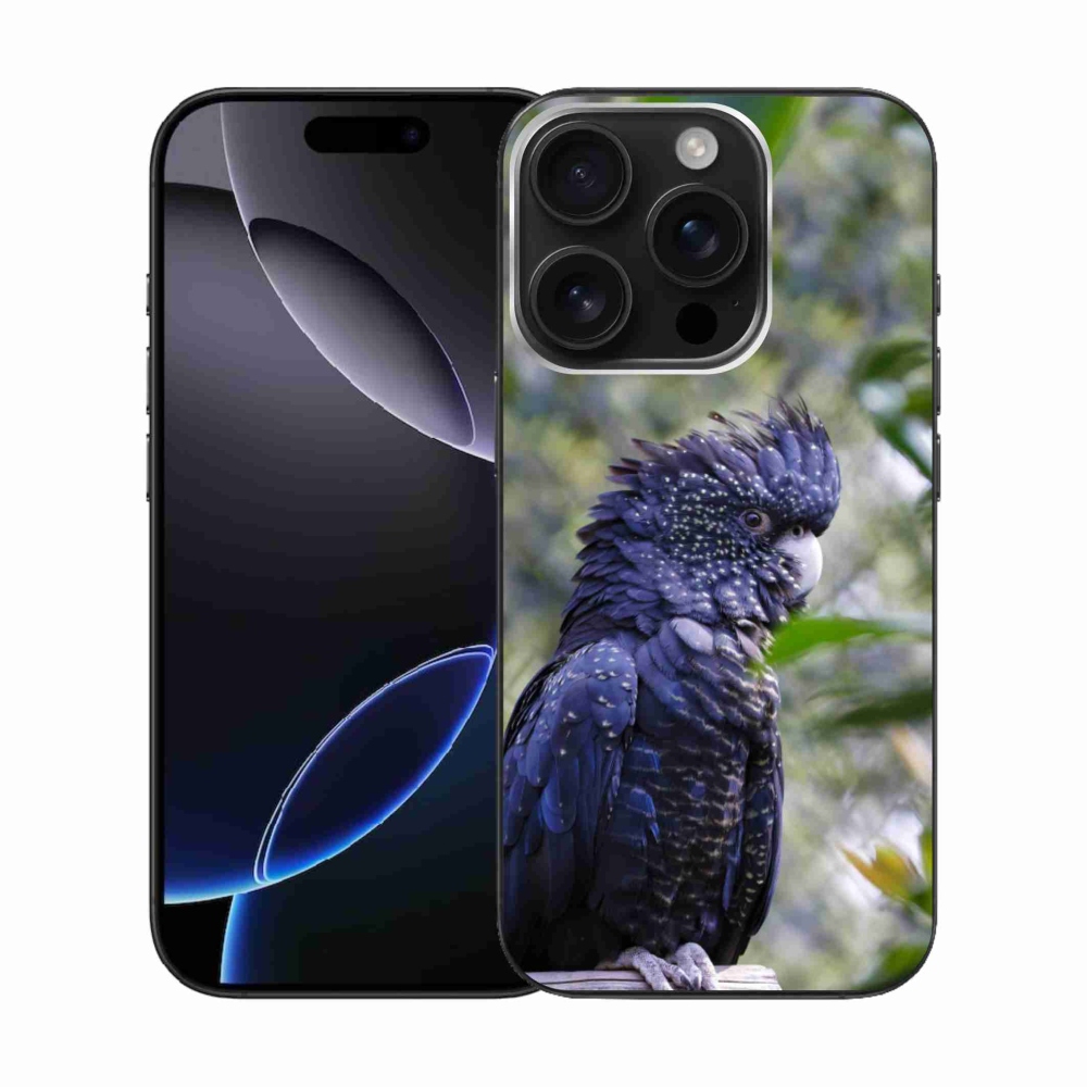 mmCase gél tok az iPhone 16 Pro-hoz – fekete kakadu papagáj