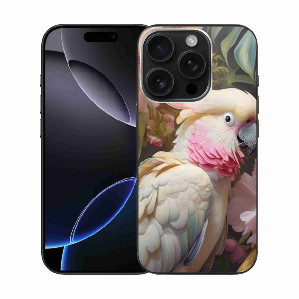 Zselés borítás mmCase iPhone 16 Pro készülékhez - papagáj kakadu rózsaszín 2