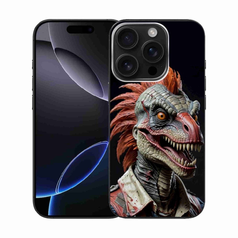 mmCase gél tok az iPhone 16 Pro-hoz – punk dinoszaurusz