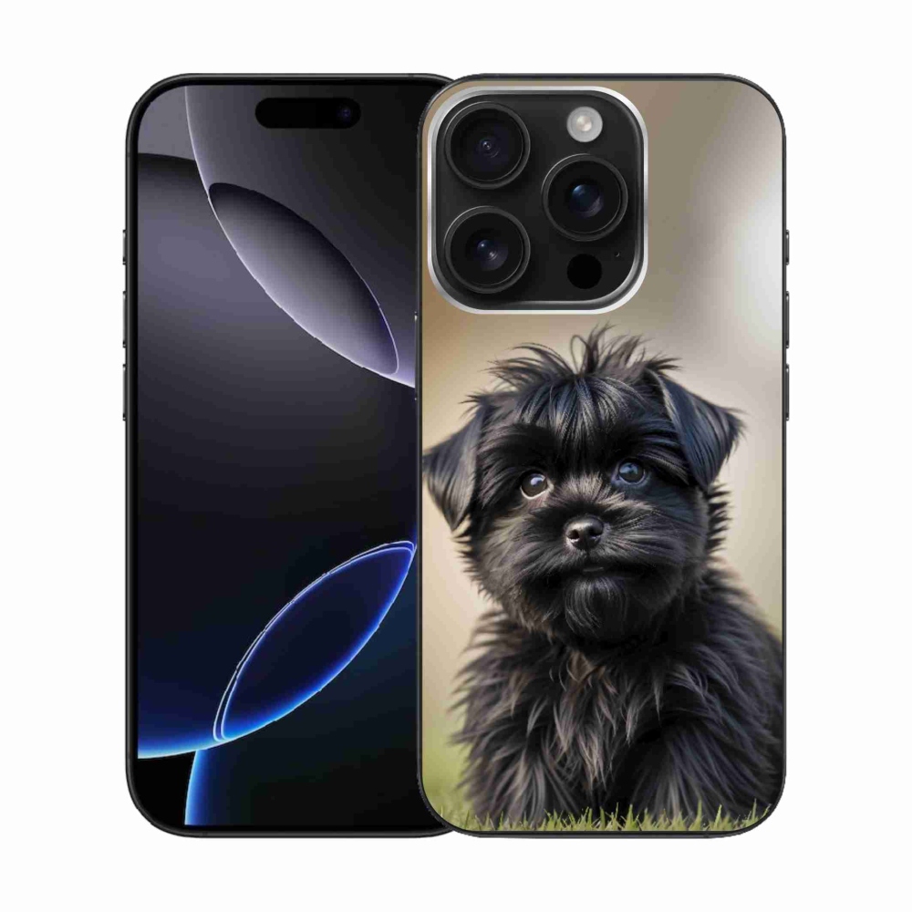 mmCase gél tok az iPhone 16 Pro-hoz – aranyos fekete kutyus